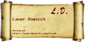 Lauer Dominik névjegykártya